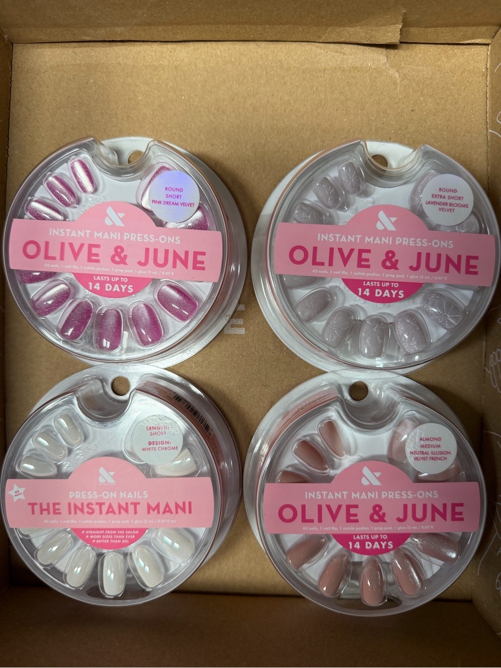 NEW Olive & June Instant Mani Press-On Nail Sets - Velvet & Chrome